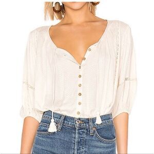 SPELL & THE GYPSY Collective Lottie Puff Sleeve Blouse Cream S EUC